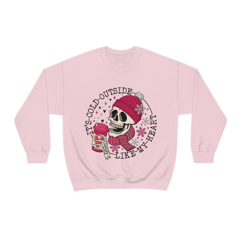 It's Cold Outside Just Like My Heart Valentine's Day Sweatshirt Unisex Crewneck Sweatshirt Funny Valentine Sweatshirt Sarcastic - Image 4