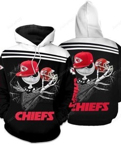 Jack Skellington Keeps Kansas City Chiefs Nfl Fan 3D All Over Print Zip Up Hoodie Option