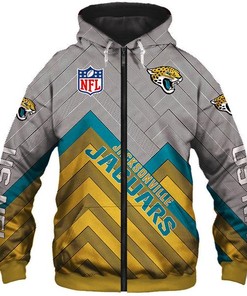 Jacksonville Jacuars Nfl Rugby Team 3D All Over Print Zip Up Hoodie Option