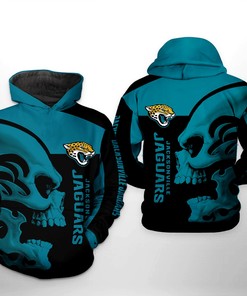 Jacksonville Jaguars Nfl Skull 3D All Over Print Zip Up Hoodie Option