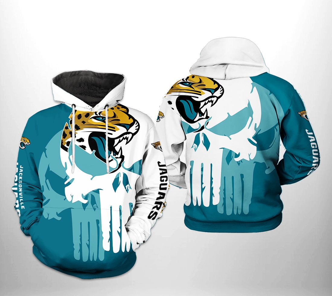Jacksonville Jaguars Nfl Team Skull 3D All Over Print Zip Up Hoodie Option