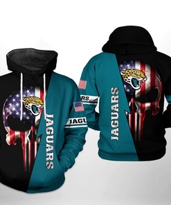 Jacksonville Jaguars Nfl Us Flag Skull Team 3D All Over Print Zip Up Hoodie Option