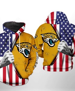 Jacksonville Jaguars Nfl Us Flag Team 3D All Over Print Zip Up Hoodie Option