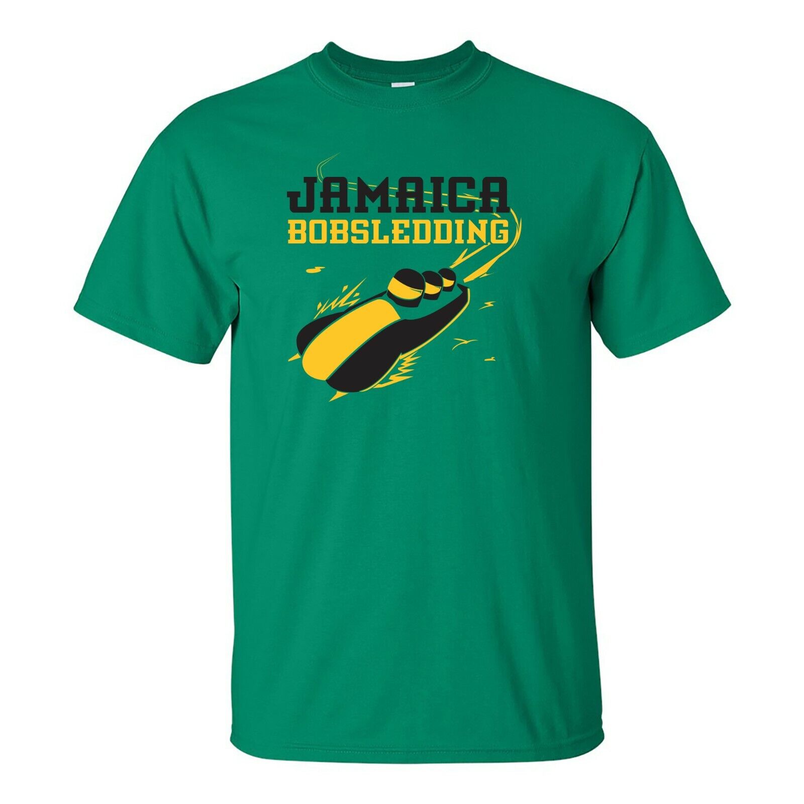 Jamaica Bobsledding Action - Winter Games Sports Shirt Sweatshirt Pullover Hoodie Reprinted Full Color Full Size