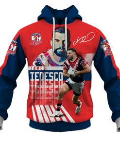 James Tedesco Sydney Roosters 3D Hoodie Zip Hoodie, Nrl 3D All Over Print Hoodie Zip Hoodie