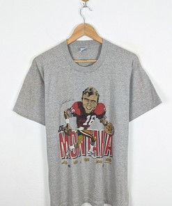Joe Montana 49Ers San Francisco Tshirt Pullover Hoodie Crewneck Sweatshirt Reprinted Full Color Full Size Gifts For NFL Fans
