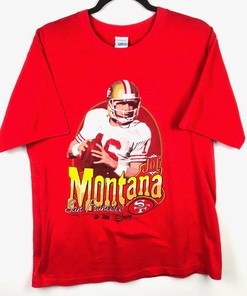 Joe Montana Sf 49Ers Tshirt Pullover Hoodie Crewneck Sweatshirt Reprinted Full Color Full Size Gifts For NFL Fans