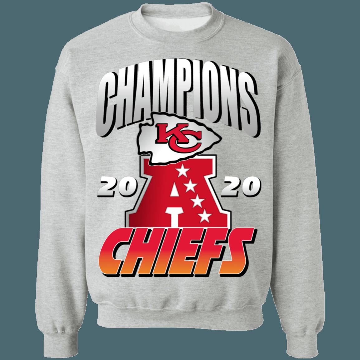 Kansas City Chiefs 2020 AFC Champions NFL Crewneck Sweatshirt Hoodie Shirt Gifts for Fans
