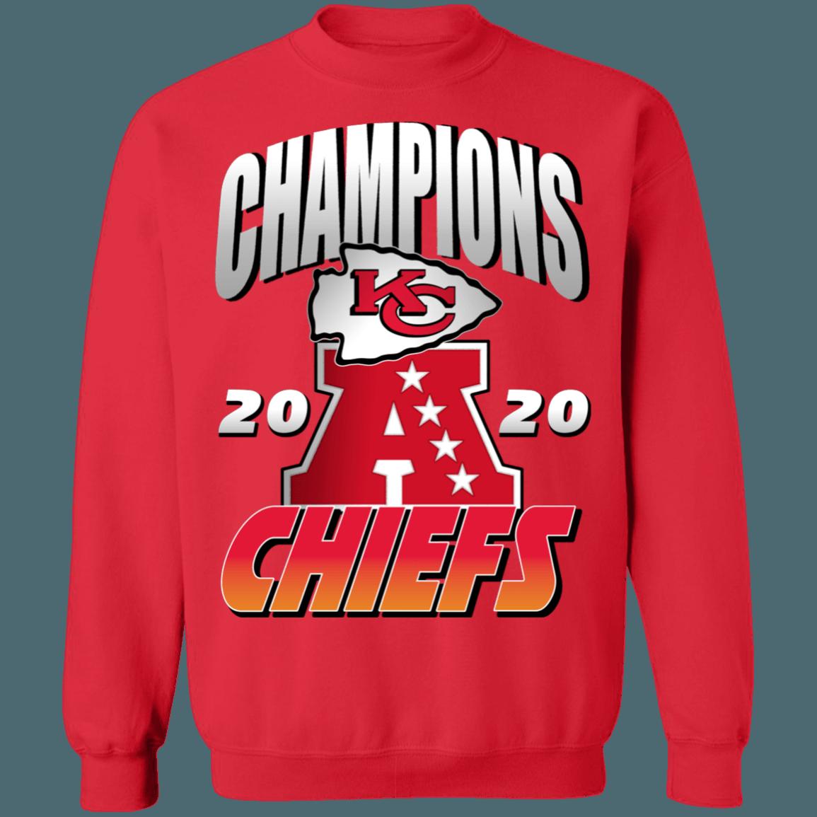 Kansas City Chiefs 2020 AFC Champions NFL Crewneck Sweatshirt Hoodie Shirt Gifts for Fans - Image 2