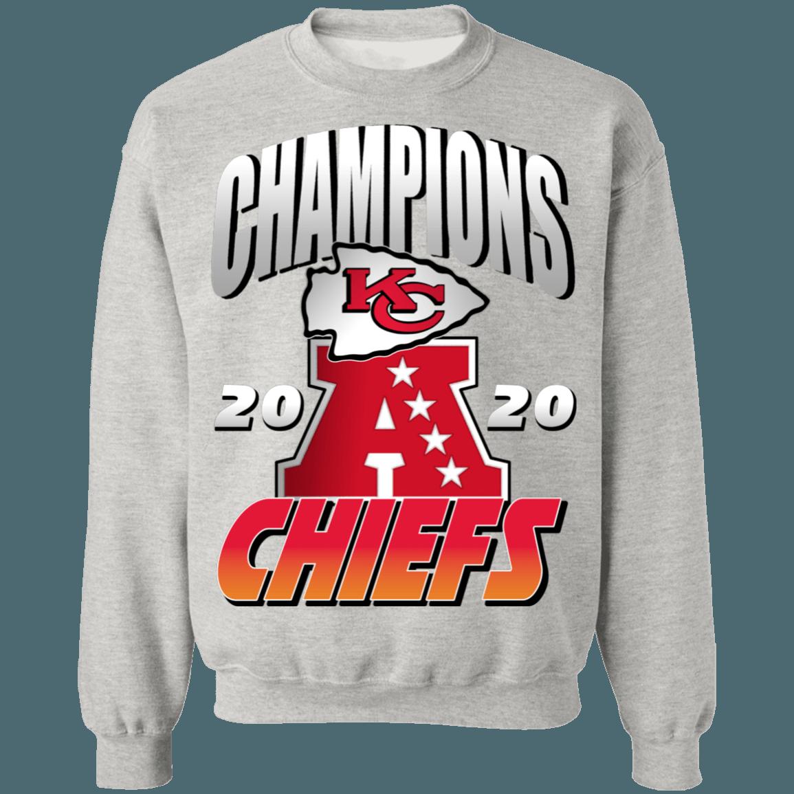 Kansas City Chiefs 2020 AFC Champions NFL Crewneck Sweatshirt Hoodie Shirt Gifts for Fans - Image 3