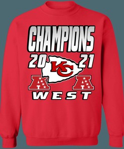 Kansas City Chiefs 2021 AFC West Division Champions Retro NFL Crewneck Sweatshirt Hoodie Shirt Gifts for Fans