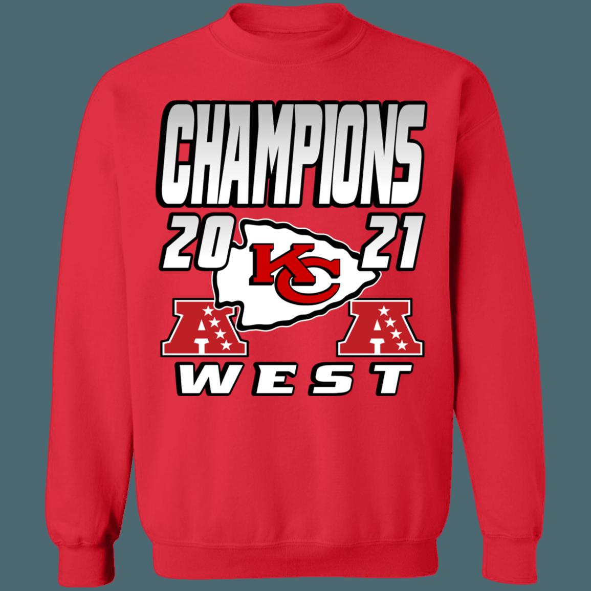 Kansas City Chiefs 2021 AFC West Division Champions Retro NFL Crewneck Sweatshirt Hoodie Shirt Gifts for Fans