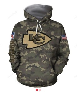 Kansas City Chiefs Hoodie Camo 3D Hoodie Zip Hoodie, Nfl 3D All Over Print Hoodie Zip Hoodie