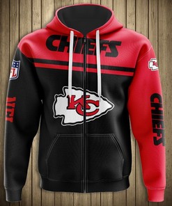 Kansas City Chiefs Nfl 3D All Over Print Zip Up Hoodie Option