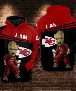 Kansas City Chiefs Nfl Football Groot 3D All Over Print Hoodie A Zip Up Hoodie For Fans Of The Guardian Of The Galaxy