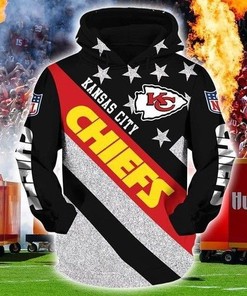 Kansas City Chiefs Nfl Glitter Pullover And Zippered 3D All Over Print Hoodie For Men And Women