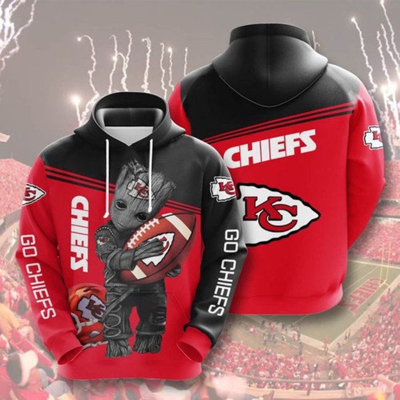 Kansas City Chiefs Nfl Hoodie 3D All Over Printed Hoodie, Zip Up Hoodie
