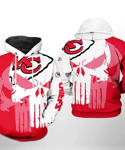 Kansas City Chiefs Nfl Team Skull 3D All Over Print Zip Up Hoodie Option