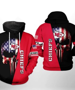 Kansas City Chiefs Nfl Us Flag Skull Team 3D All Over Print Zip Up Hoodie Option