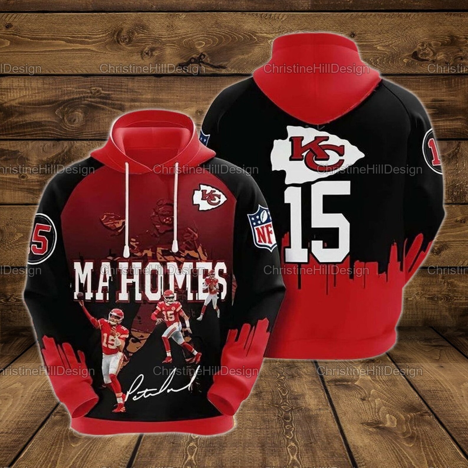 Kansas City Chiefs Patrick American Football Team Nfl Mahomes 3D All Over Print Zip Up Hoodie Option
