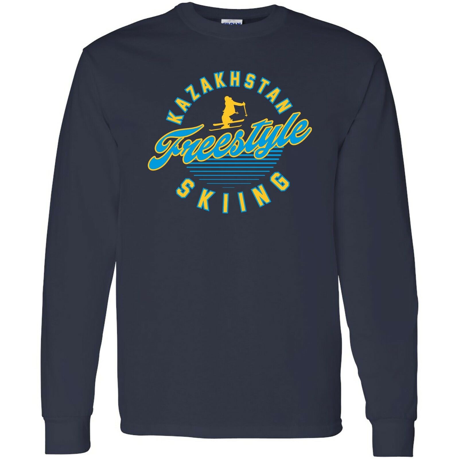 Kazakhstan Freestyle Skiing - Winter Sports Shirt Sweatshirt Pullover Hoodie Reprinted Full Color Full Size