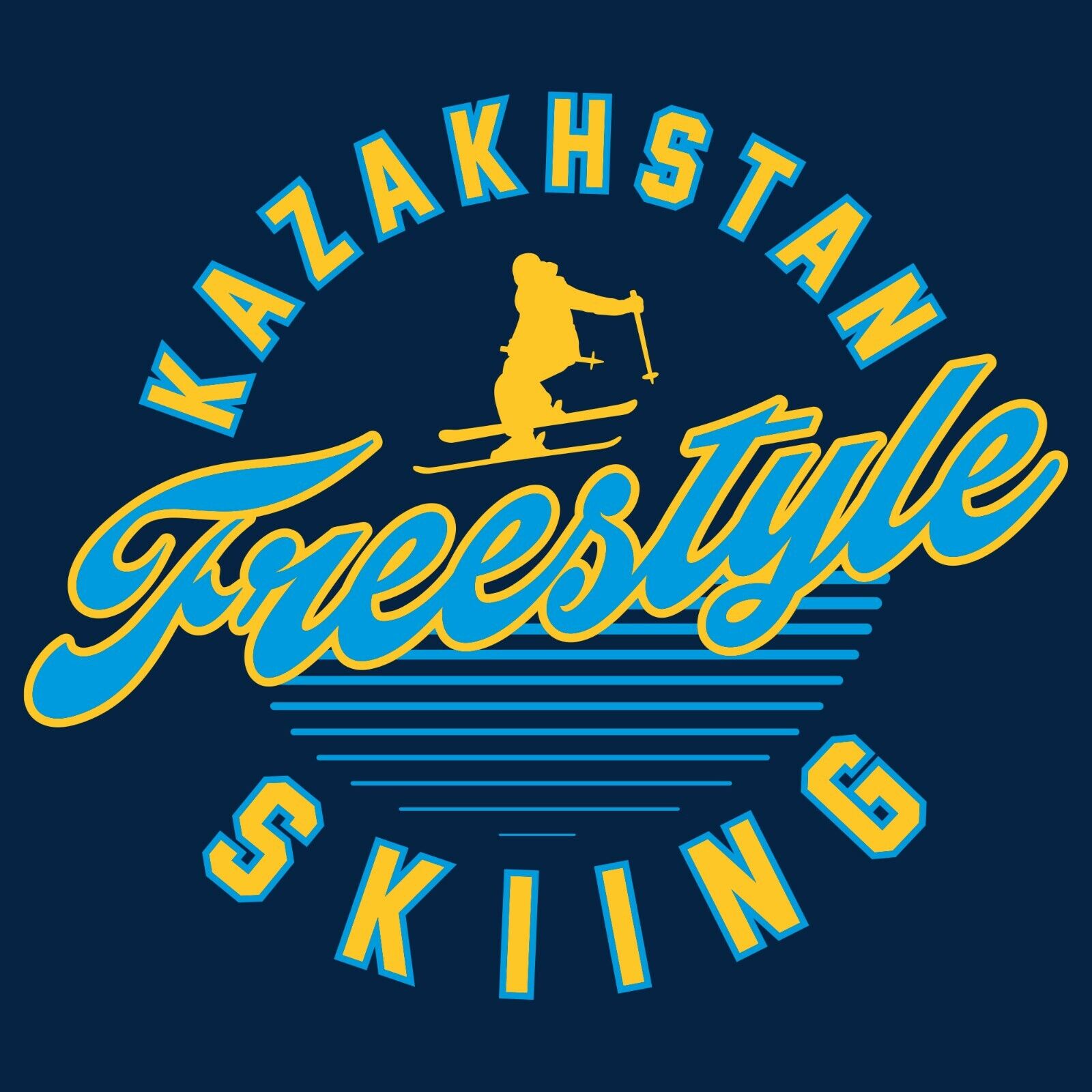 Kazakhstan Freestyle Skiing - Winter Sports Shirt Sweatshirt Pullover Hoodie Reprinted Full Color Full Size