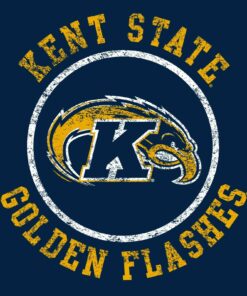 Kent State Golden Flashes Distressed Circle Logo Shirt Sweatshirt Pullover Hoodie Reprinted Full Color Full Size