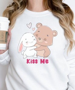 Kiss Me Valentine Sweatshirt, Unisex Hoodie, Kawaii Anime Hoodie