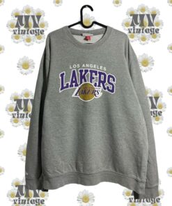 L.A. Lakers 00s Vintage NBA Lebron James Mitchell and Ness Tshirt Hoodie Crewneck Sweatshirt Reprinted Full Color Full Size Gifts for NBA Fans