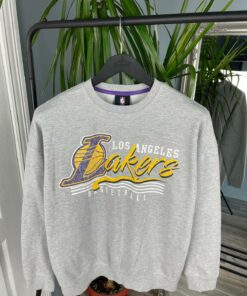 L.A. Lakers NBA Vintage Style Tshirt Hoodie Crewneck Sweatshirt Reprinted Full Color Full Size Gifts for NBA Fans