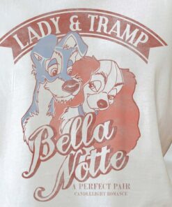 Lady and The Tramp Bella Notte Portrait T-shirt, Disney Valentine's Day Couples Matching 2023 Tee, Magic Kingdom Disneyland Vacation Trip Gift