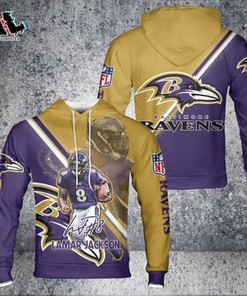 Lamar Jackson Nfl Baltimore Ravens 3D All Over Printed Hoodie, Zip Up Hoodie