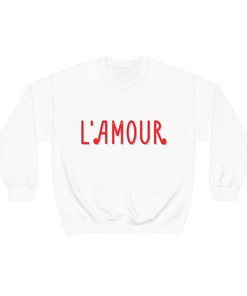 Lamour French Love Sweatshirt, Valentine Unisex Crewneck Top