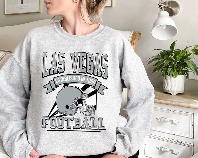 Las Vegas Football Team Sweatshirt, Retro Las Vegas Football Crewneck Sweatshirt, American Football Fan, NFL Shirt - Image 2