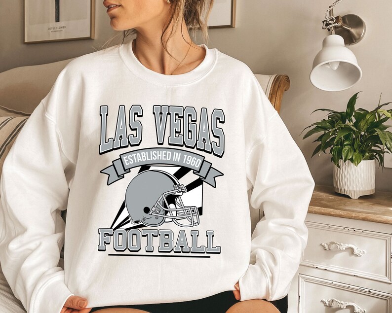 Las Vegas Football Team Sweatshirt, Retro Las Vegas Football Crewneck Sweatshirt, American Football Fan, NFL Shirt - Image 3