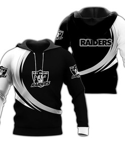Las Vegas Raiders Black White Unisex 3D All Over Print Zip Up Hoodienfl Zip Up Hoodie