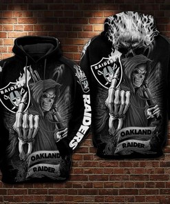 Las Vegas Raiders Nfl Football Skull Smoke Gray 3D All Over Print Zip Up Hoodie Option