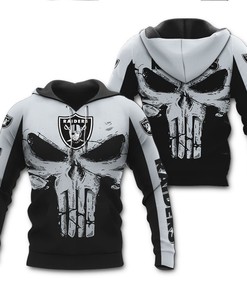 Las Vegas Raiders Punisher Skull Unisex 3D All Over Print Zip Up Hoodienfl Zip Up Hoodie