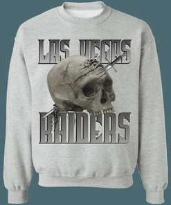 Las Vegas Raiders SKULL Vintage NFL Crewneck Sweatshirt Hoodie Shirt Gifts for Fans