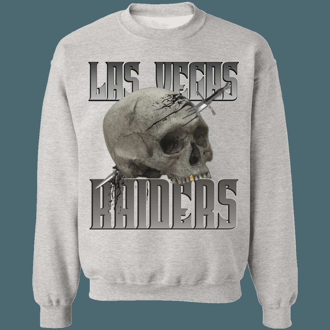Las Vegas Raiders SKULL Vintage NFL Crewneck Sweatshirt Hoodie Shirt Gifts for Fans - Image 3