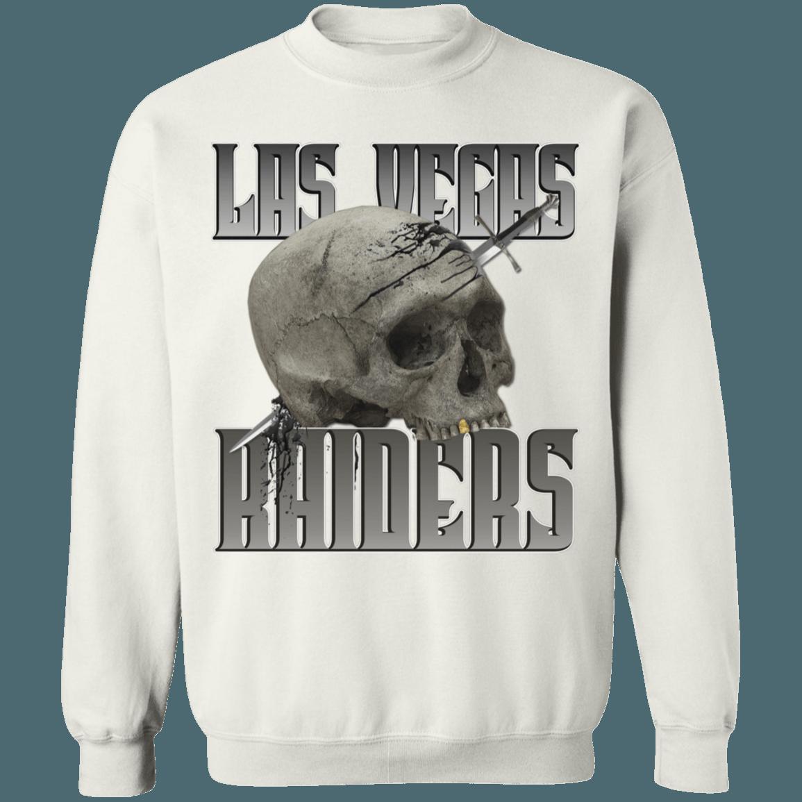 Las Vegas Raiders SKULL Vintage NFL Crewneck Sweatshirt Hoodie Shirt Gifts for Fans - Image 4