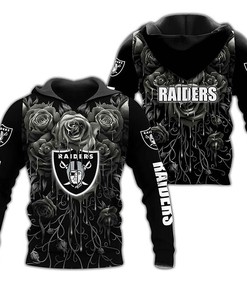 Las Vegas Raiders Silver Rose Black Unisex 3D All Over Print Zip Up Hoodienfl Zip Up Hoodie