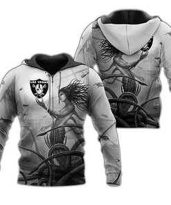 Las Vegas Raiders Silver Unisex 3D All Over Print Zip Up Hoodienfl Zip Up Hoodie