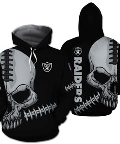 Las Vegas Raiders Skull Unisex 3D All Over Print Zip Up Hoodienfl Zip Up Hoodie