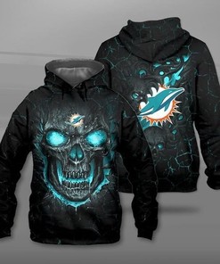 Lava Skull Miami Dolphins 3D Hoodie Zip Hoodie, Nfl 3D All Over Print Hoodie Zip Hoodie