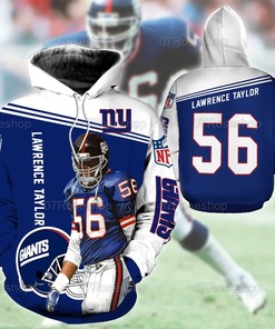 Lawrence Taylor Number 56 Nfl 3D All Over Print Zip Up Hoodie Option