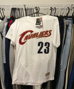 Lebron James Mitchell and Ness Throwback Tshirt Hoodie Crewneck Sweatshirt Reprinted Full Color Full Size Gifts for NBA Fans