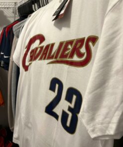 Lebron James Mitchell and Ness Throwback Tshirt Hoodie Crewneck Sweatshirt Reprinted Full Color Full Size Gifts for NBA Fans