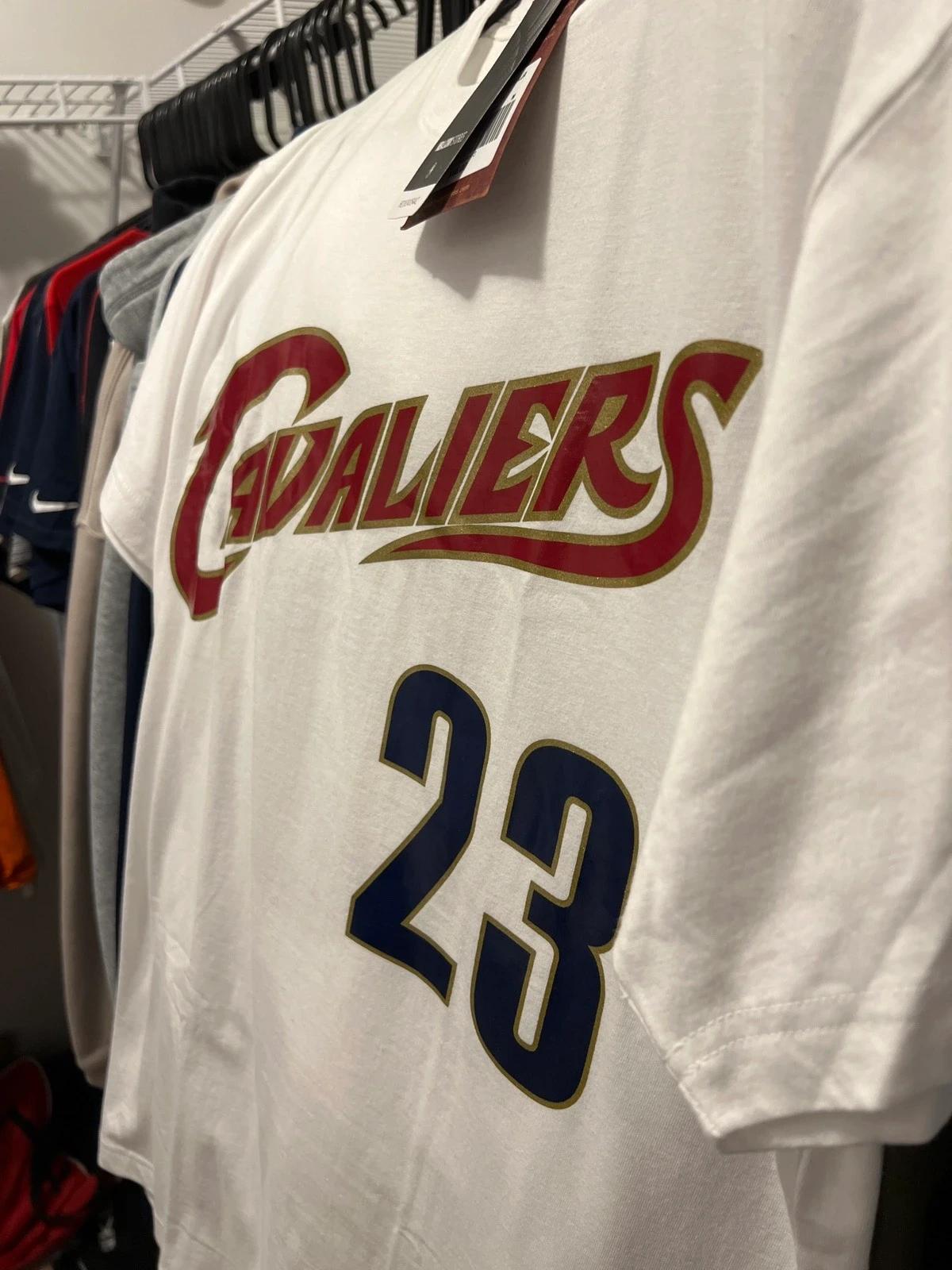 Lebron James Mitchell and Ness Throwback Tshirt Hoodie Crewneck Sweatshirt Reprinted Full Color Full Size Gifts for NBA Fans