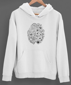 Left Brain Right Brain, Unisex Sweatshirt, Graphic Sweatshirt, Pen and Ink art, Tattoo Style, Original art, ZuskaArt
